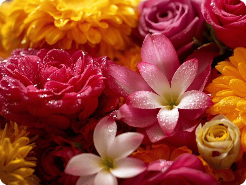 Flower offering for pooja